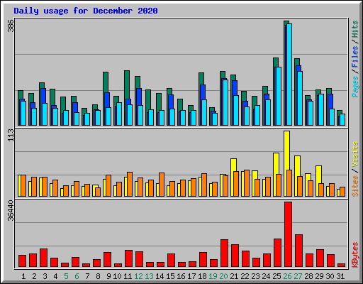 Daily usage for December 2020