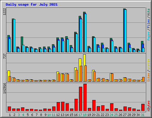 Daily usage for July 2021