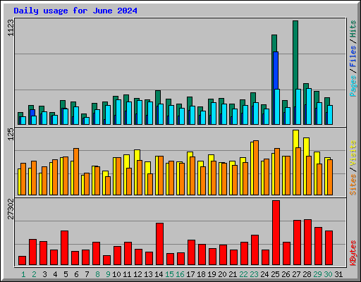 Daily usage for June 2024