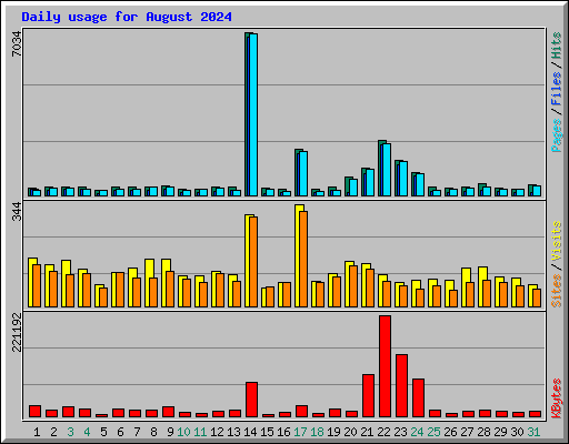 Daily usage for August 2024