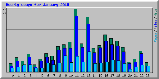 Hourly usage for January 2015