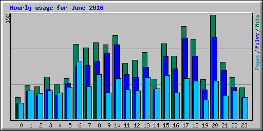 Hourly usage for June 2016