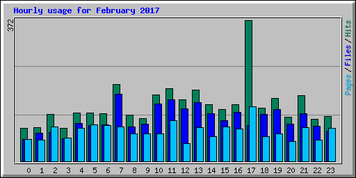 Hourly usage for February 2017