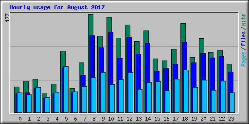 Hourly usage for August 2017