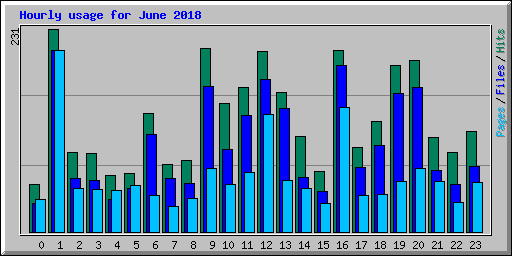 Hourly usage for June 2018