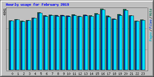 Hourly usage for February 2019