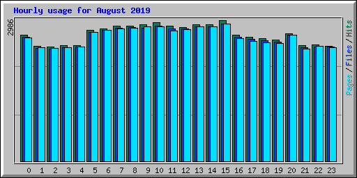 Hourly usage for August 2019