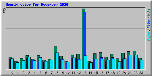 Hourly usage for November 2020