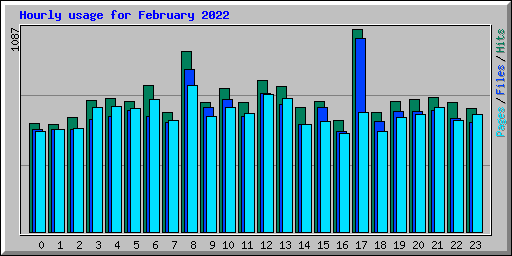 Hourly usage for February 2022