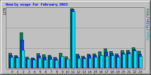 Hourly usage for February 2023