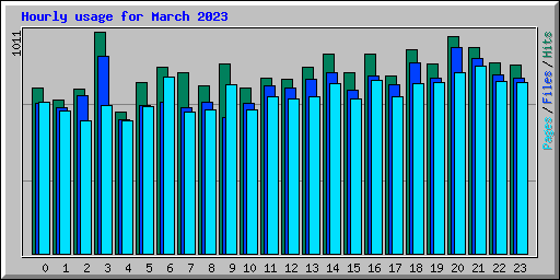Hourly usage for March 2023