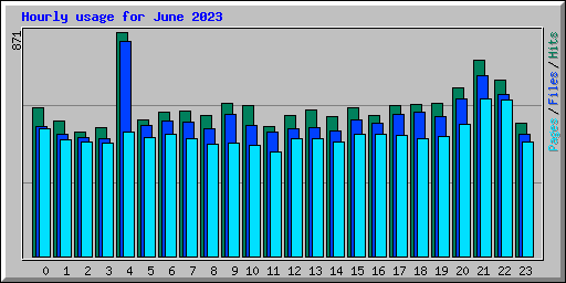 Hourly usage for June 2023