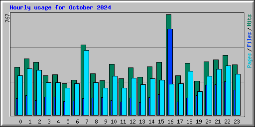 Hourly usage for October 2024